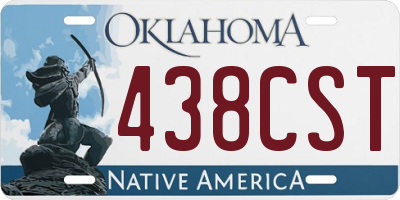 OK license plate 438CST