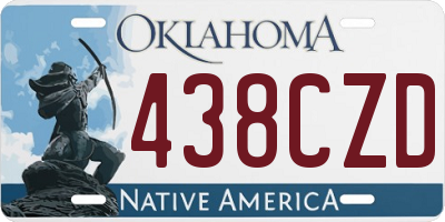 OK license plate 438CZD
