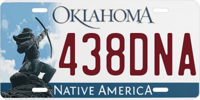 OK license plate 438DNA