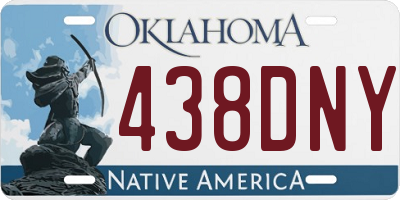 OK license plate 438DNY