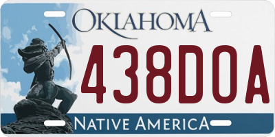 OK license plate 438DOA