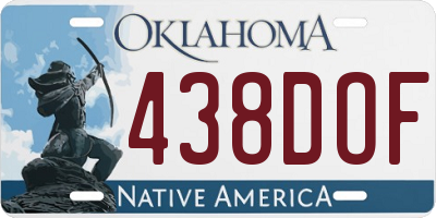 OK license plate 438DOF