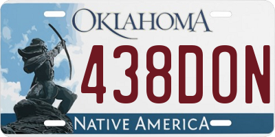 OK license plate 438DON