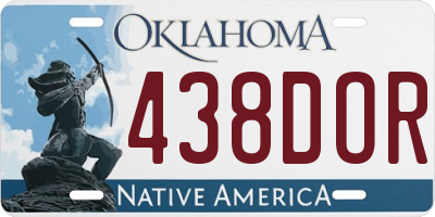 OK license plate 438DOR