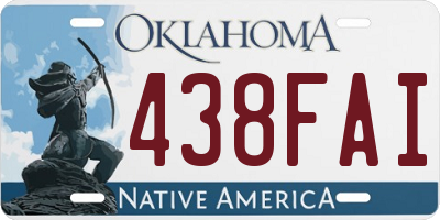 OK license plate 438FAI