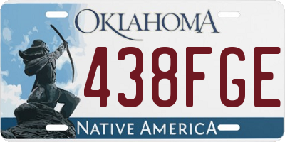OK license plate 438FGE