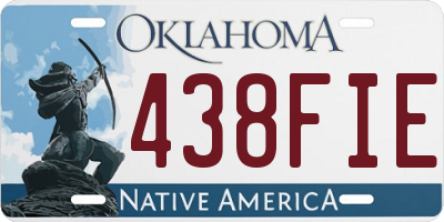 OK license plate 438FIE