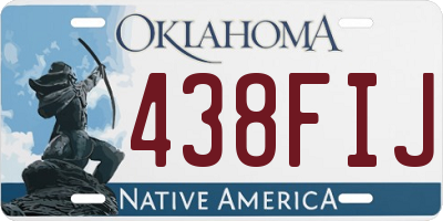 OK license plate 438FIJ