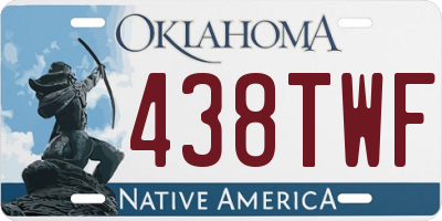 OK license plate 438TWF
