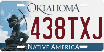 OK license plate 438TXJ