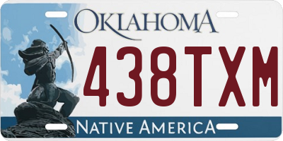 OK license plate 438TXM