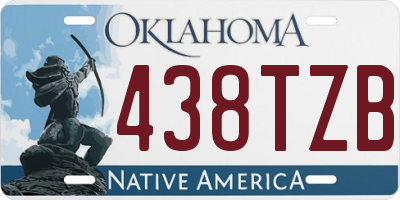 OK license plate 438TZB