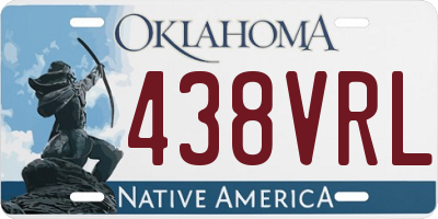 OK license plate 438VRL