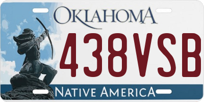 OK license plate 438VSB