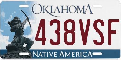 OK license plate 438VSF