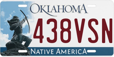 OK license plate 438VSN