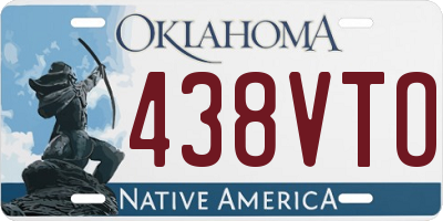 OK license plate 438VTO