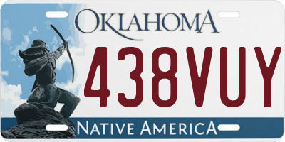 OK license plate 438VUY