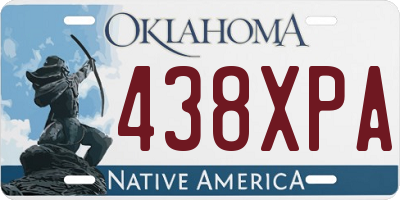 OK license plate 438XPA