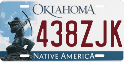 OK license plate 438ZJK