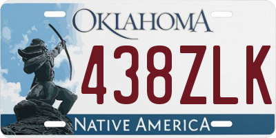 OK license plate 438ZLK