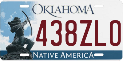 OK license plate 438ZLO