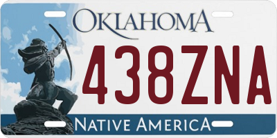 OK license plate 438ZNA