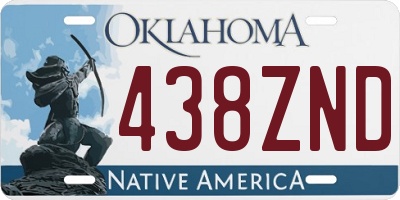 OK license plate 438ZND