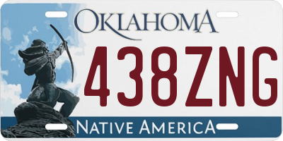 OK license plate 438ZNG