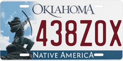 OK license plate 438ZOX