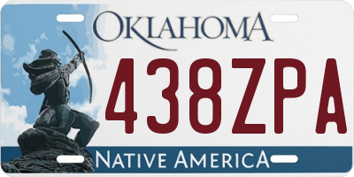 OK license plate 438ZPA