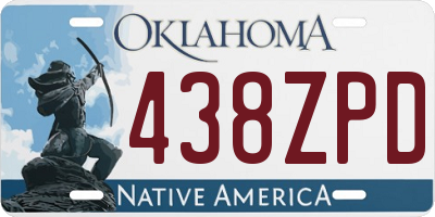 OK license plate 438ZPD