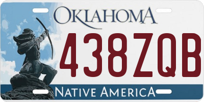 OK license plate 438ZQB