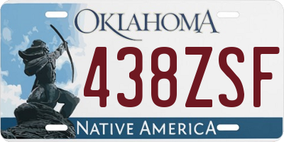 OK license plate 438ZSF