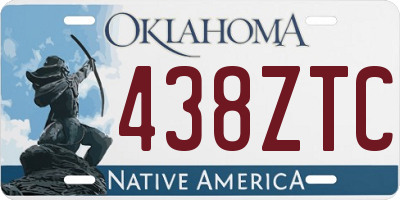OK license plate 438ZTC