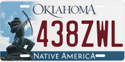 OK license plate 438ZWL