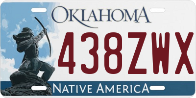 OK license plate 438ZWX