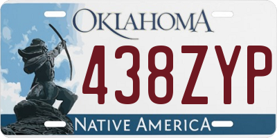 OK license plate 438ZYP