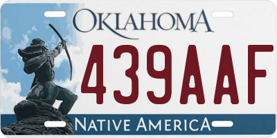 OK license plate 439AAF