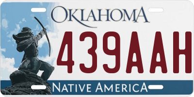 OK license plate 439AAH