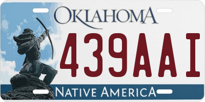 OK license plate 439AAI