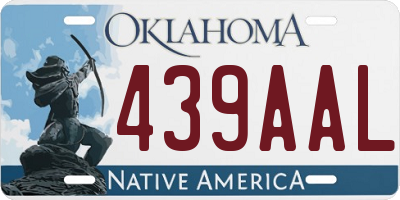 OK license plate 439AAL