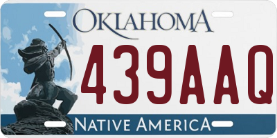 OK license plate 439AAQ