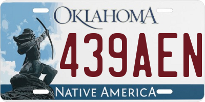 OK license plate 439AEN