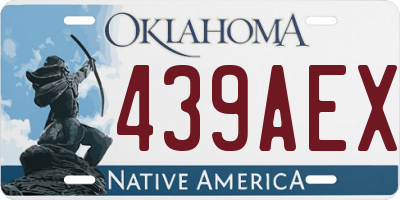OK license plate 439AEX