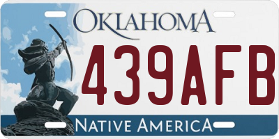 OK license plate 439AFB
