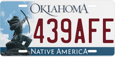 OK license plate 439AFE