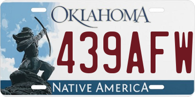 OK license plate 439AFW