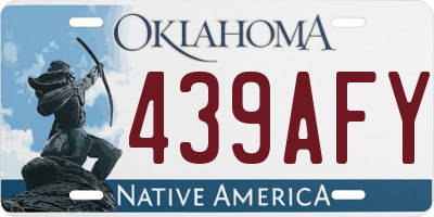OK license plate 439AFY