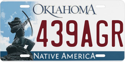 OK license plate 439AGR